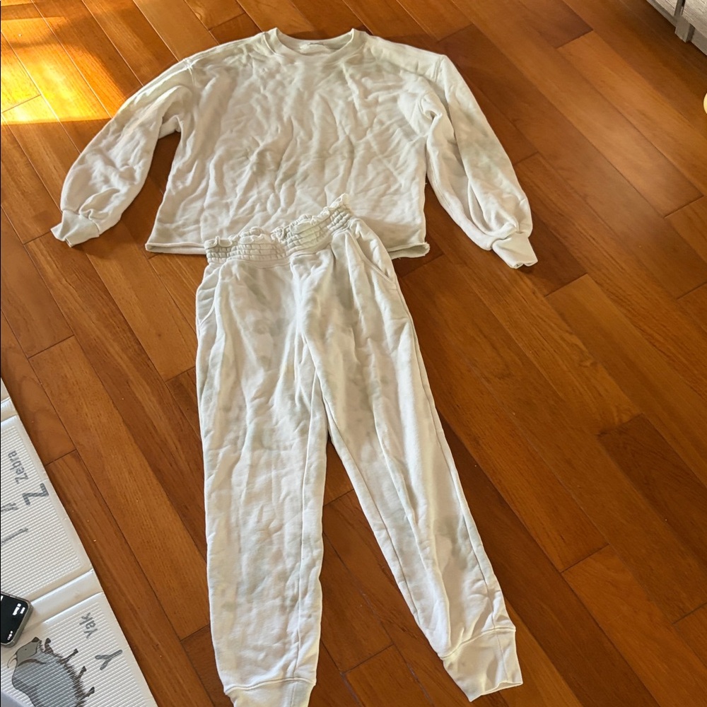 Abercrombie fitch coord set top S bottom xs tie dye sage green - Picture 2 of 4